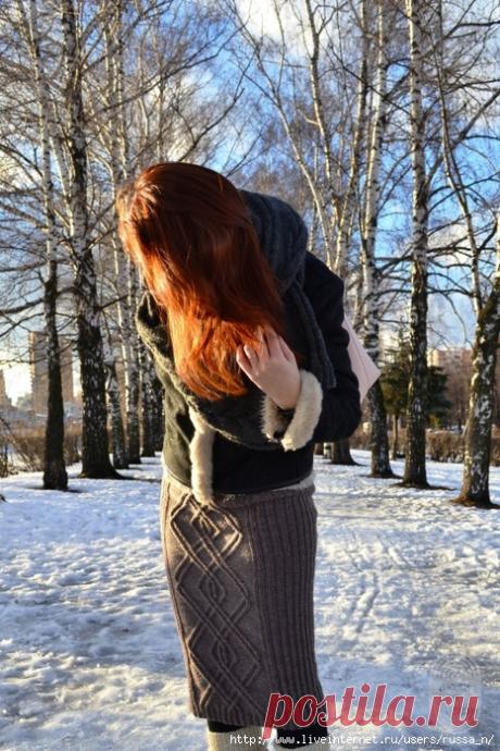 Юбка спицами