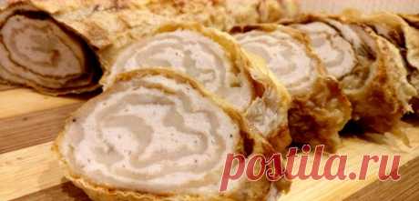 Ленивый рулет из лаваша с фаршем