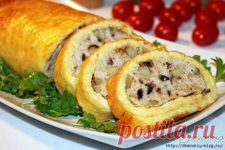Мясной рулет в сырной корочке!