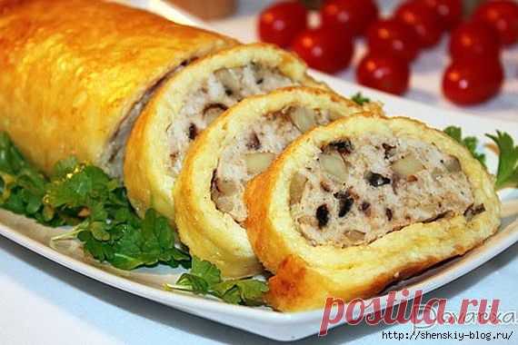 Мясной рулет в сырной корочке!