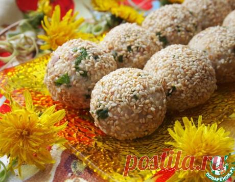 Салатные шарики с печенью трески