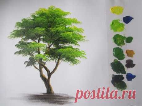 How to paint a tree in Acrylics lesson 5