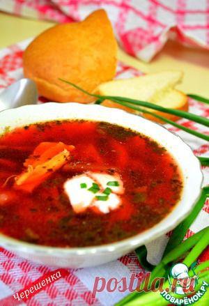 Куриный суп со свеклой и щавелем - кулинарный рецепт