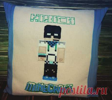подушка для ребенка,по мотивам игры &quot;minecraft&quot;  ,размер 35*35 см