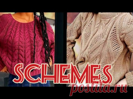 Интересные свитера со схемами. Interesting sweaters with patterns.