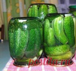ВКУСНЫЕ ОГУРЧИКИ ОЧЕНЬ,ОЧЕНЬ ВКУСНЫЕ ОГУРЧИКИ.  (Всем советую.  на 1 литр воды: 4 ст.л. сахара (без горки!!) 1 ст.л. соли (с горкой!!) 100 г уксуса!! способ приготовления: В каждую(литровую)банку: 1 лист хрена 1 зуб. чеснока 1 лист лавр. листа 1 зонт. укропа 2-3 шт. перца горошком Заливать кипятком 2 раза — сливать в раковину…. На 3-й раз залить расолом……закатать и под шубу….))) ЧЕСТНО,ЧЕСТНО…..очень-очень вкустно….(это рецепт,моей пробабушки)))