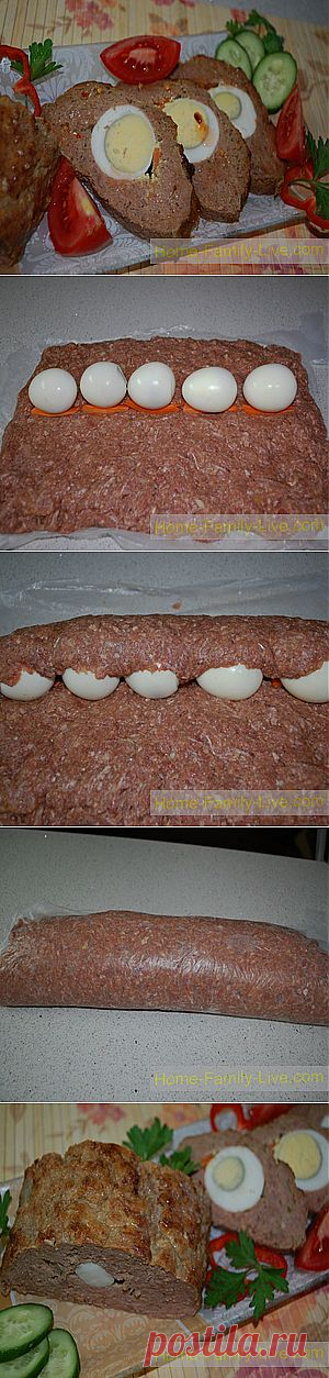 Кулинарные рецепты Мясной рулет с яйцом &raquo; Кулинарные рецепты