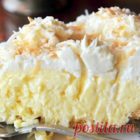 Нежнейший кокосовый пирог с толстым слоем крема. Вкусно - МирТесен