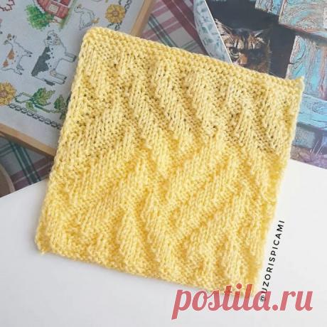 Простой теневой узор спицами