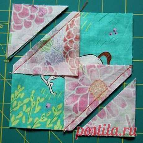Today we’re going to cover a basic quilt block: the Diamond in a Square. The traditional way would have you cut a diamond and four triangle pieces, but we have an easier method for foolproof…