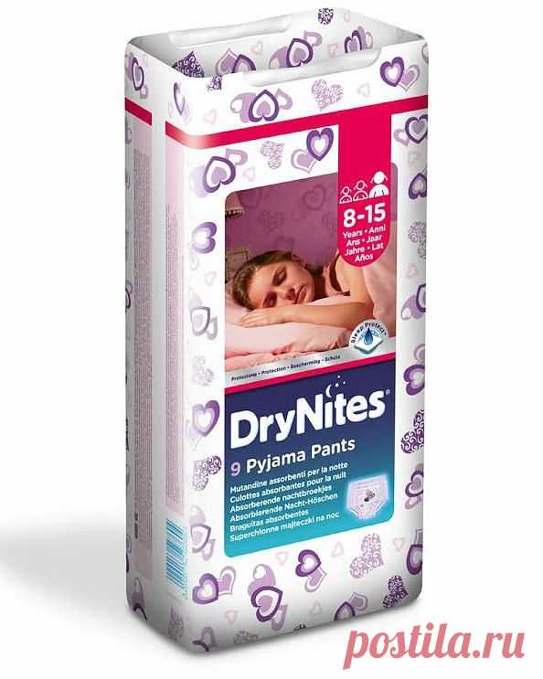 Трусики-подгузники DryNites 8-15 (27-57 кг) 9 шт. для девочки Хаггис (Huggies)