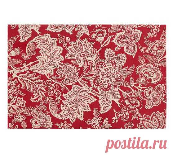 Layla Palampore Indoor/Outdoor Rug - Red | Pottery Barn