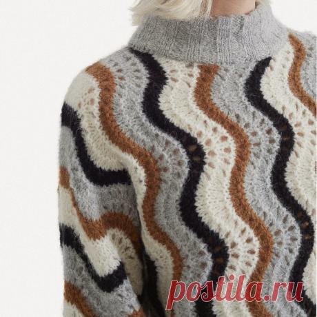 Узор «павлинье перо» или «ажурные волны»: 5 интересных идей вязания плечевого изделия | Вяжем вместе! | Дзен