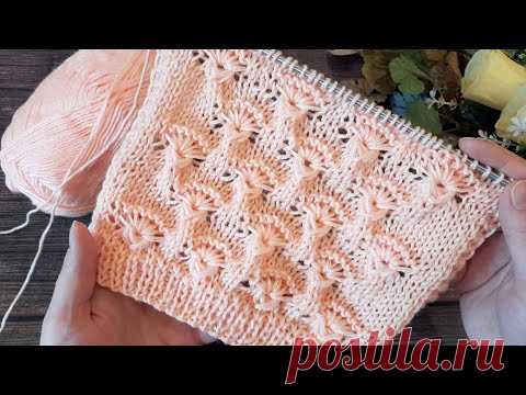 Оригинальный, цветочный узор спицами в вашу копилку🧶🧶🧶 - YouTube