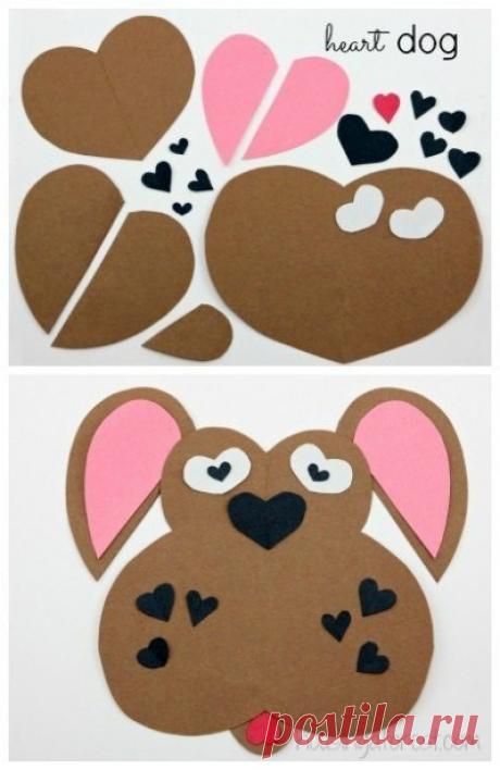 Творческое занятие для малышей "аппликация из сердечек"