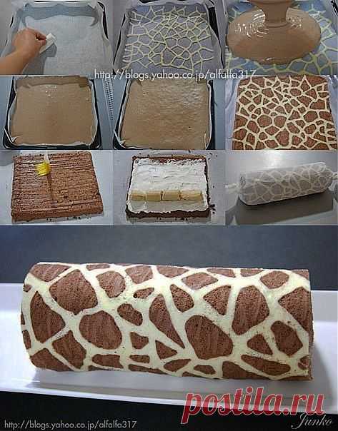 Как приготовить блюдо "рулет жираф" - рецепт, ингридиенты и фотографии | sloosh