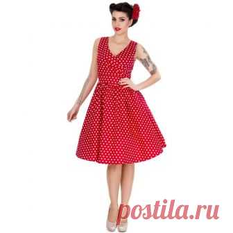 Dolly and Dotty May 50's Dress - Red/White Polka Dot