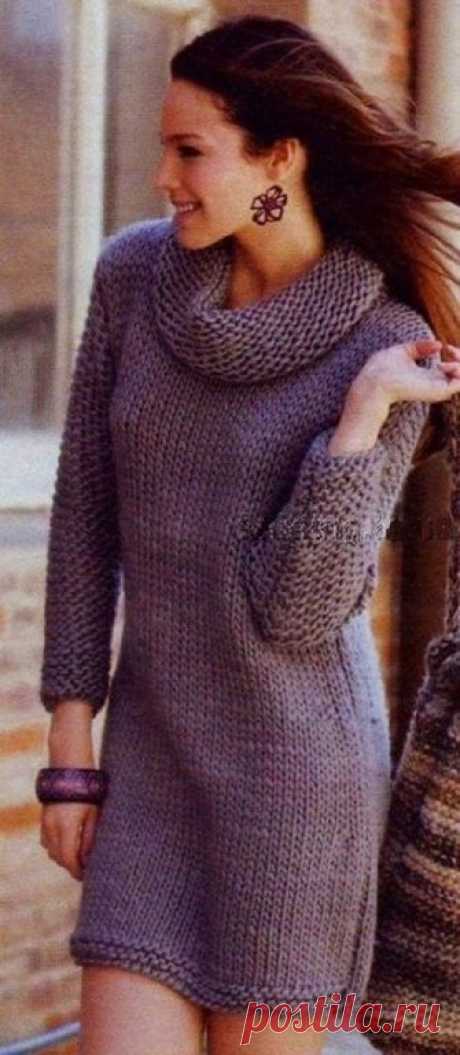 Платье Спицами из 100% Мериносовой Шерсти | Ниточка