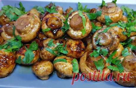 Вкуснейшие жареные шампиньоны в соевом соусе