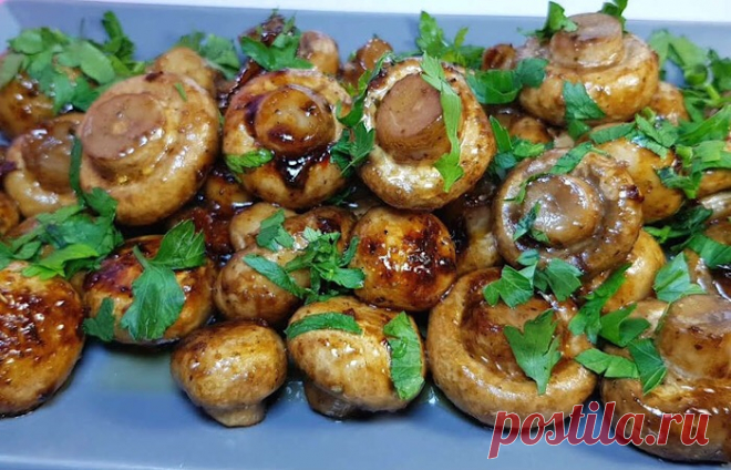Вкуснейшие жареные шампиньоны в соевом соусе