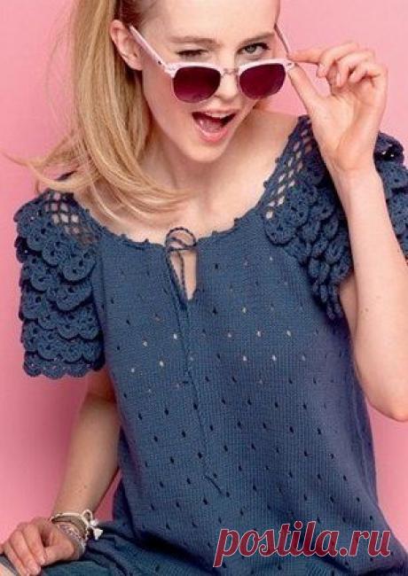 Кофточка с оригинальными рукавами спицами и крючком / Вязание для женщин спицами. Схемы / PassionForum - мастер-классы по рукоделию