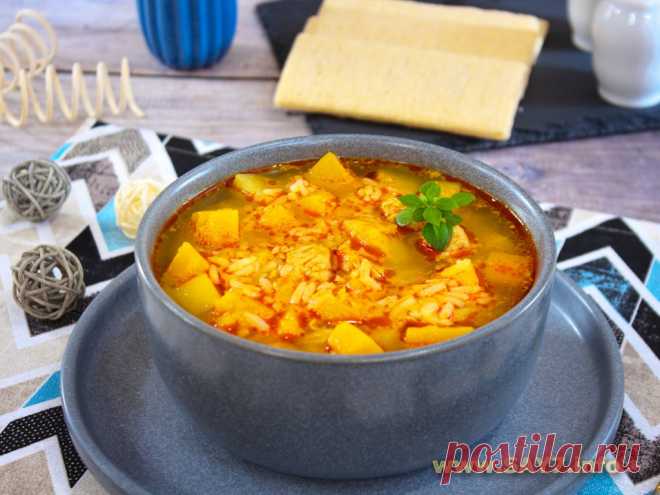 Суп с тыквой, индейкой и рисом. Суп с тыквой, индейкой и рисом
