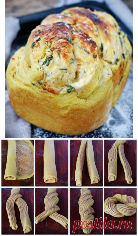 Хлеб тыквенный, с ароматными травами и сыром.