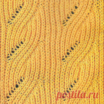 Узор № 54 - патентная резинка с ажурным узором. Схему вязания и условные обозначения вы сможете увидеть на сайте.