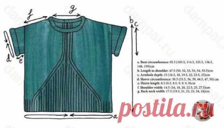 Топ 
 
Размеры:1 (2, 3, 4, 5, 6, 7) 
Окружность груди – 92.5 (103.5, 114.5, 125.5, 136.5, 148, 159) см + 15-20 см для свободного облегания. 
 
Необходимые материалы: 
Пряжа Quince & Co Tern (75% шерсть, 25% шелк; 202 м / 50 грамм в мотке) – 4 (5, 6, 6, 7, 7, 8) мотка. 
 
Необходимые инструменты: 
Круговые спицы № 3 длиной 80 см и № 2.25 длиной 40 см, вязальный крючок № 3.5, маркеры петель, гобеленовая игла. 
 
Плотность вязания: 
22 петли и 34 ряда = 10 см изнаночной глади...