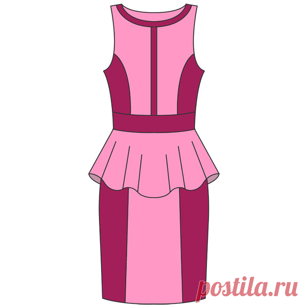Выкройка платья с баской | Шкатулка
