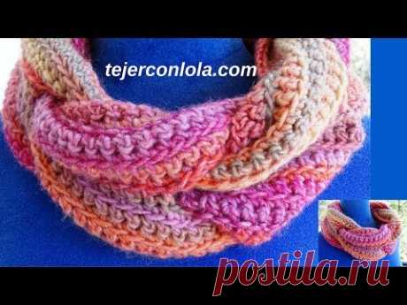 CUELLO TRENZA A GANCHILLO. "Apto para Principiantes"