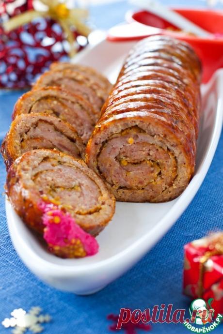 Праздничный мясной рулет - кулинарный рецепт
