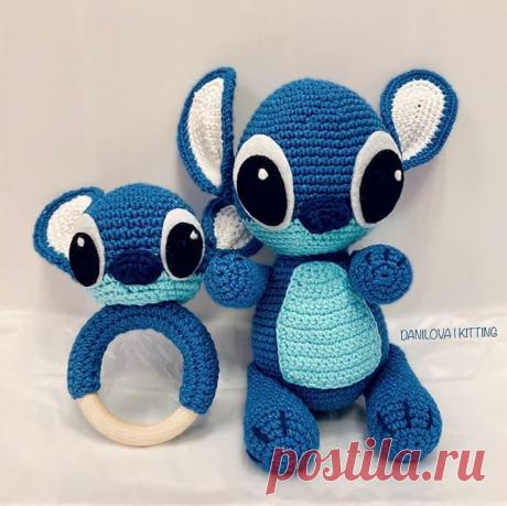 Игрушка и погремушка Стич крючком. Амигуруми схемы и описания. Автор: Екатерина Данилова | IRINELY.ART
