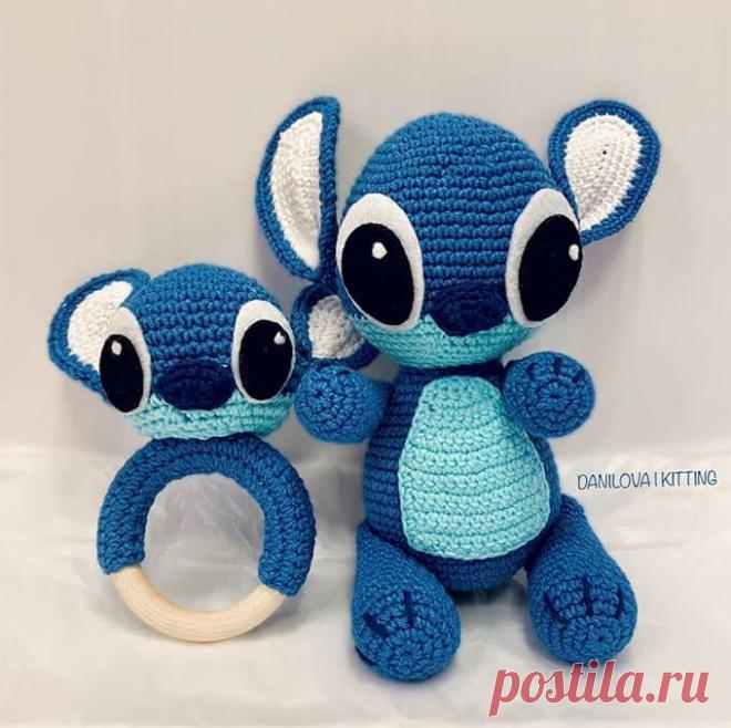 Игрушка и погремушка Стич крючком. Амигуруми схемы и описания. Автор: Екатерина Данилова | IRINELY.ART
