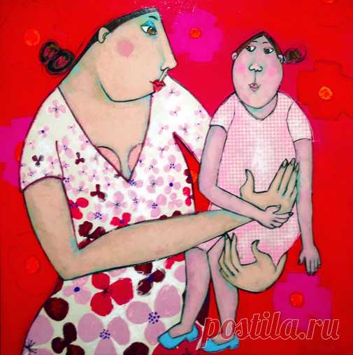 Mère et Fille par Patricia Simsa, 2017 | Peinture | Artsper (273679)