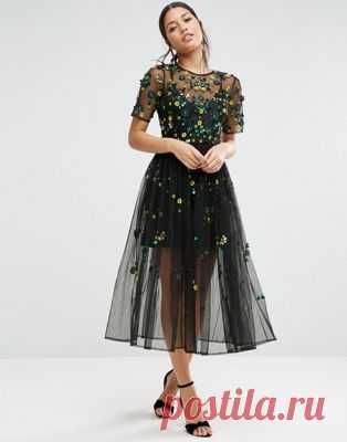 ASOS | Свободное платье с отделкой ASOS