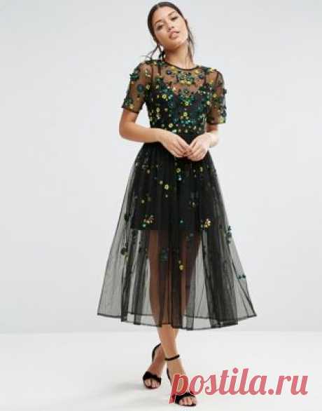 ASOS | Свободное платье с отделкой ASOS