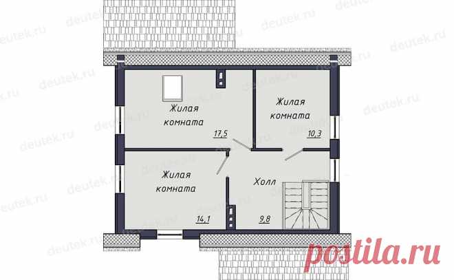Проект дома 108 м2 из газобетона с мансардой и террасой | DEUTEK - проектирование домов | Дзен