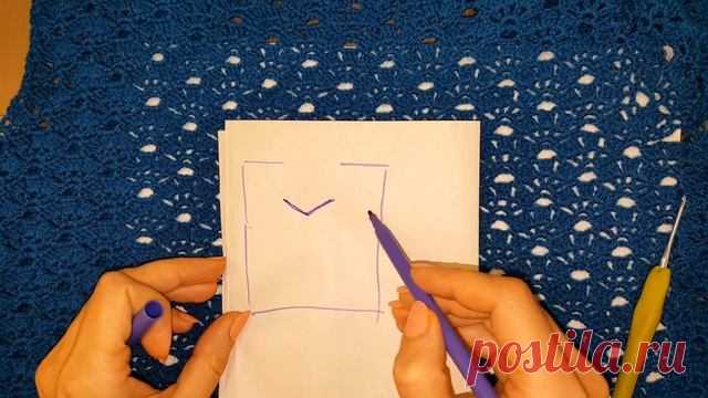 Как вязать круглую и V горловину на ажурном узоре Убавки для горловины Школа МК