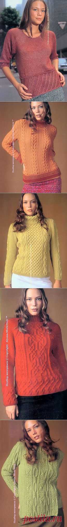 Пуловеры спицами ...от Let's knit (подборка из журнала).