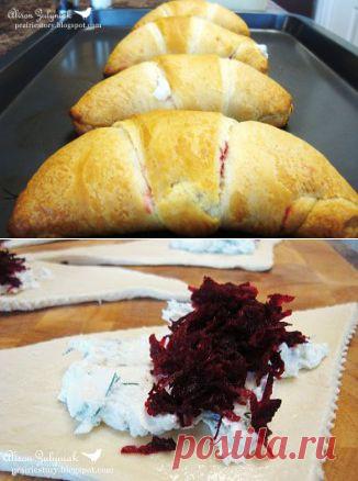 Рогалики с сыром и свеклой - рецепт с фотографиями