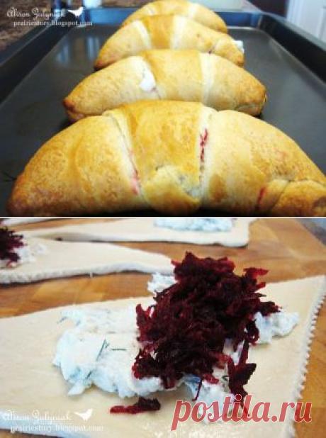 Рогалики с сыром и свеклой - рецепт с фотографиями
