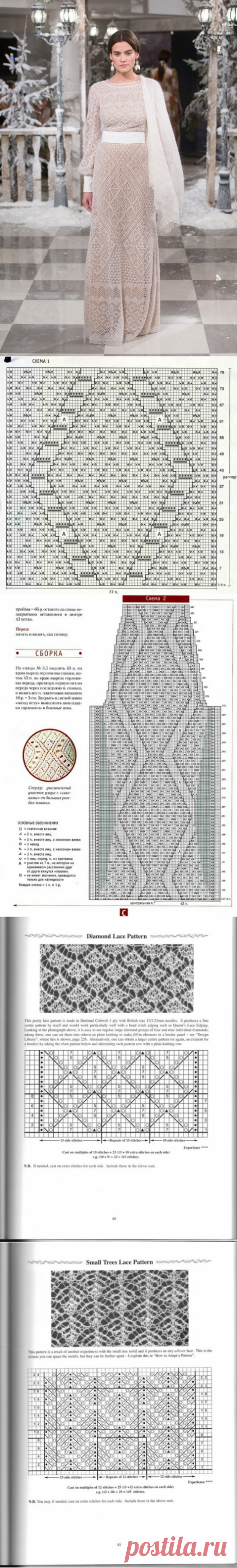 Длинное платье спицами схема. Ажурное длинное платье спицами схема | Домоводство для всей семьи