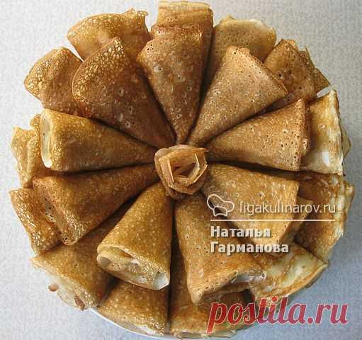 Блины на молоке рецепт пошаговый от Лиги Кулинаров. Рецепт блинов на молоке, рецепты Лиги Кулинаров.