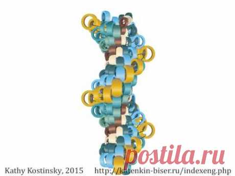 Tubular peyote with different sized beads. Beading cartoon. Parts 1-2