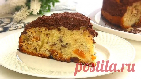 Пирог на кефире с шоколадной крошкой! Простой и Быстрый Пирог к Чаю
