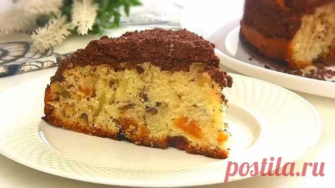 Пирог на кефире с шоколадной крошкой! Простой и Быстрый Пирог к Чаю