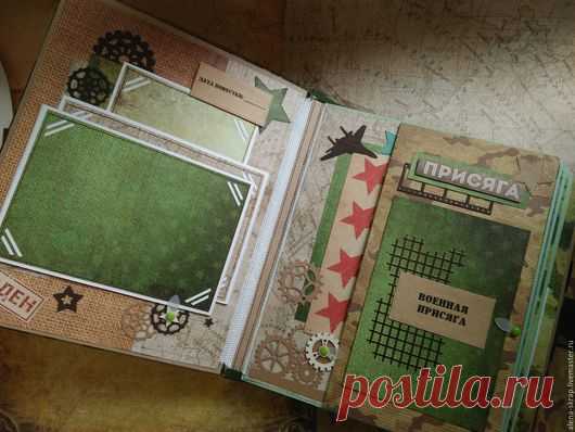 Купить Дембельский альбом - хаки, скрап материалы, Вырубка, чипборд, Скрапбумага