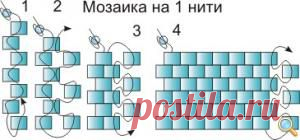 Мозаичное плетение из бисера на 1 или 2 нитях. Штучки ручной работы созданные своими руками, | Рукоделие на Ручном, hand made (хэнд мэйд)