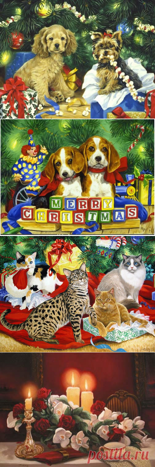 Новогодний праздник для кошек и собак. Linda Picken /Линды Пикен/